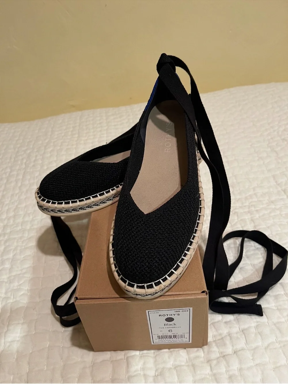 Rothy's Espadrille Ballet Flats with Ankle Tie